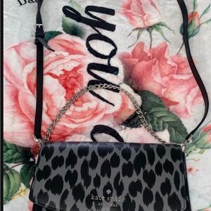 Kate Spade Black and Gray Animal Print Crossbody Bag